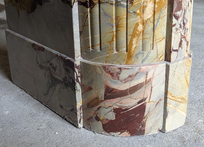 Louis XVI style mantel in Sarrancolin marble-4