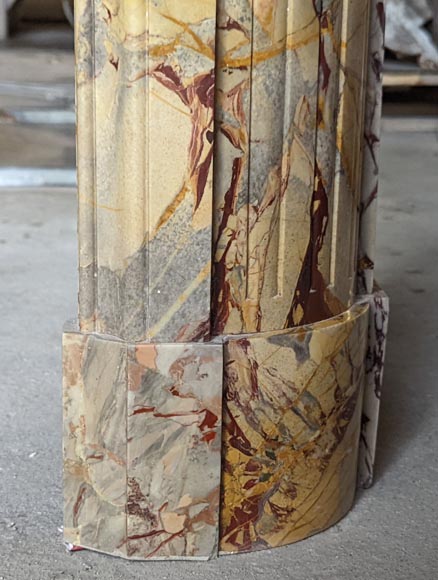 Louis XVI style mantel in Sarrancolin marble-7