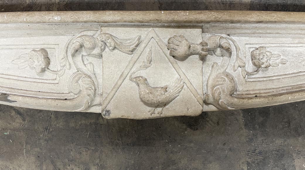 Louis XV period stone mantel-1
