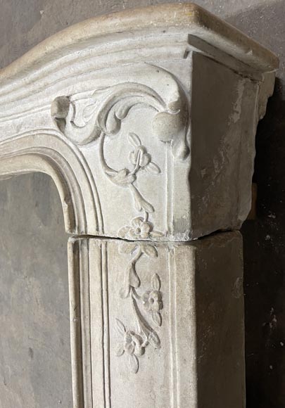 Louis XV period stone mantel-5