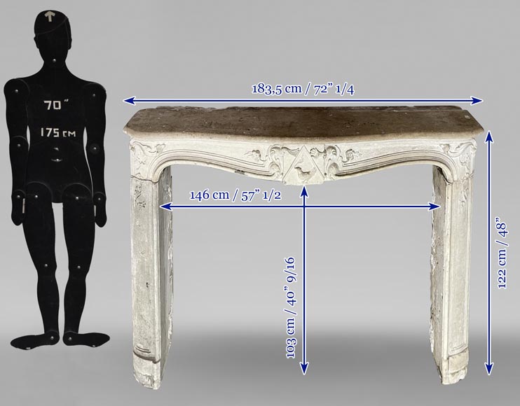 Louis XV period stone mantel-8