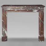 Louis XIV style mantel in Griotte marble