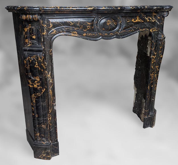 Louis XV style mantel with Portor marble-2