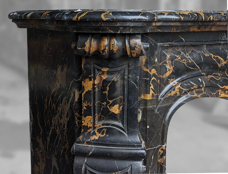Louis XV style mantel with Portor marble-3