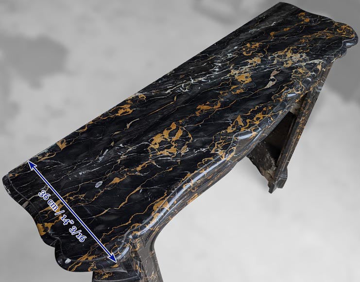 Louis XV style mantel with Portor marble-8
