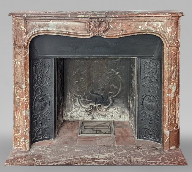 Louis XV period mantel in Nothern Red marble-0