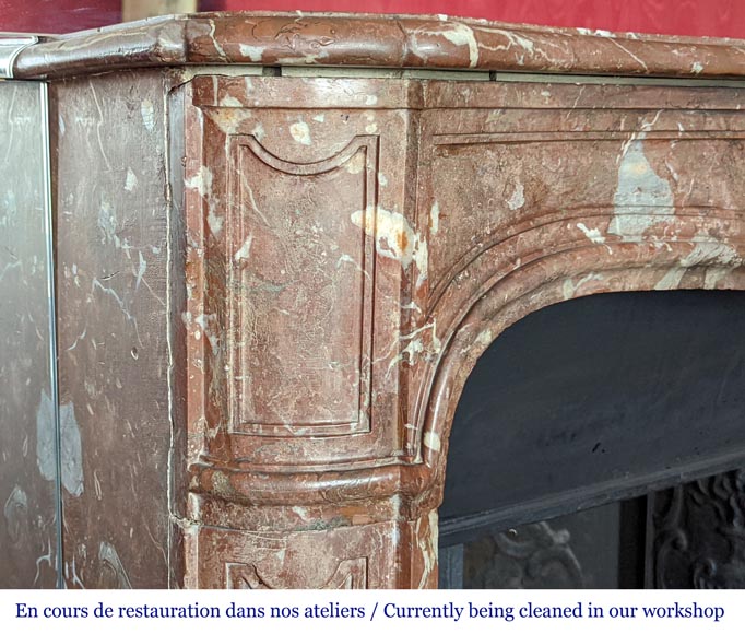 Louis XV period mantel in Nothern Red marble-4