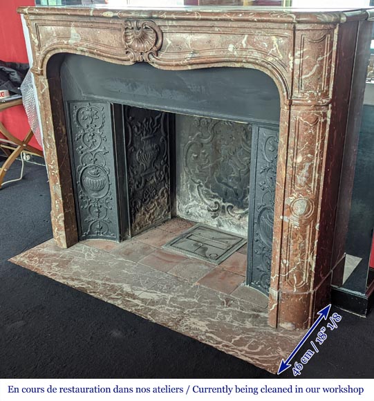 Louis XV period mantel in Nothern Red marble-7