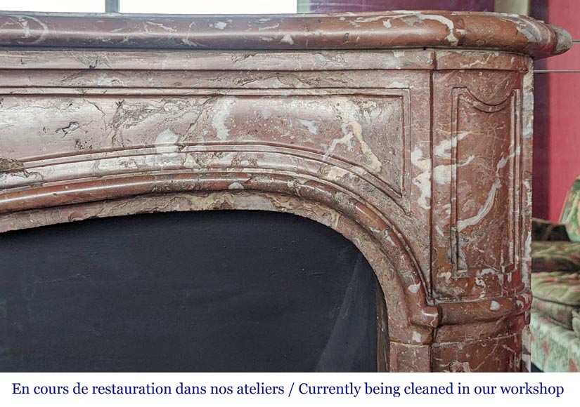 Louis XV period mantel in Nothern Red marble-8