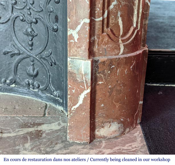 Louis XV period mantel in Nothern Red marble-9