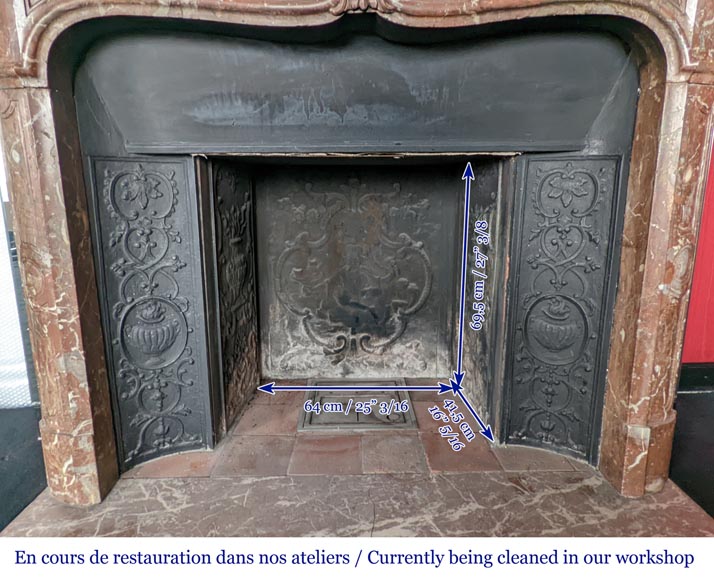 Louis XV period mantel in Nothern Red marble-10