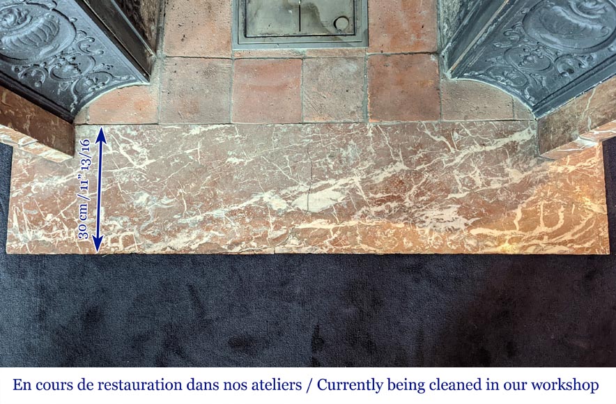 Louis XV period mantel in Nothern Red marble-13