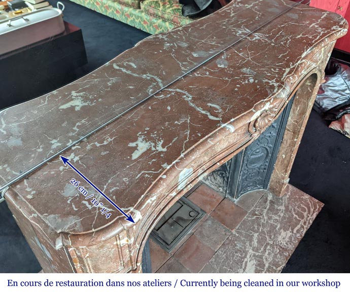 Louis XV period mantel in Nothern Red marble-14