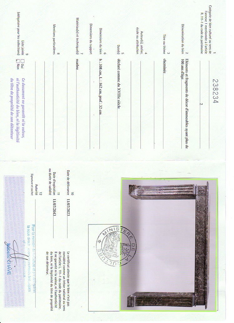 Export certificate