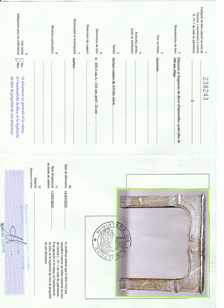 Export certificate