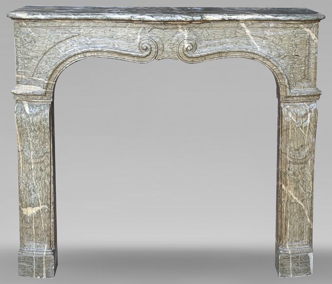 Louis XV period mantel in green Campan marble-0