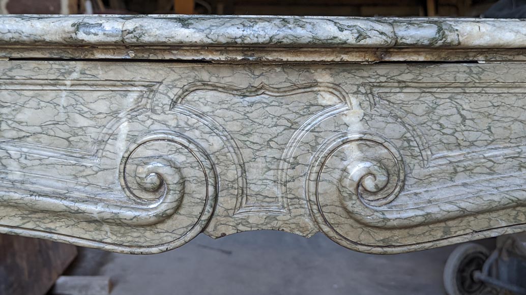 Louis XV period mantel in green Campan marble-1