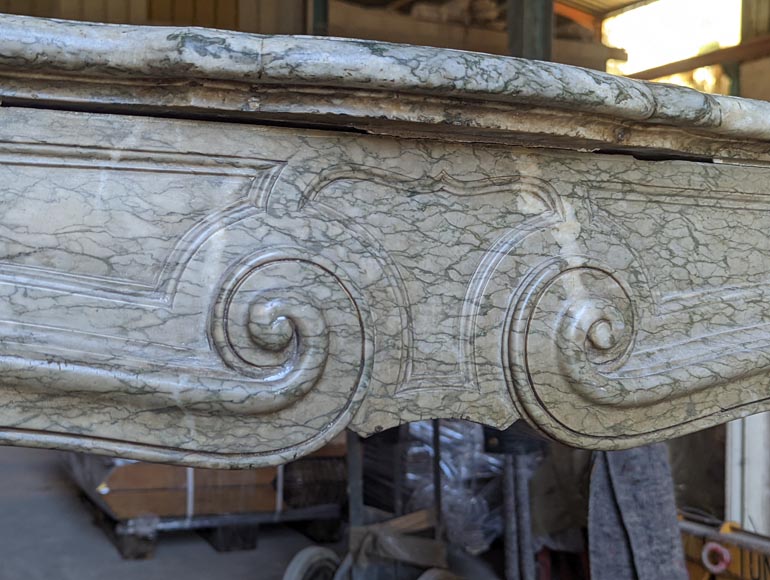 Louis XV period mantel in green Campan marble-2