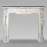 Louis XV style Pompadour mantel in Carrara marble