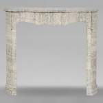 Louis XV style Pompadour mantelpiece in Vert d’Estours marble