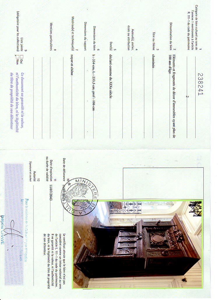 Export certificate