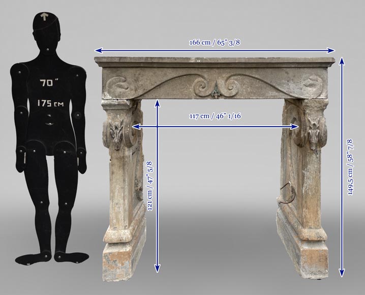 Stone mantel, 17th century-11