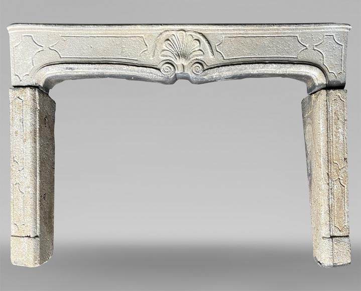 Louis XV period stone mantel-0