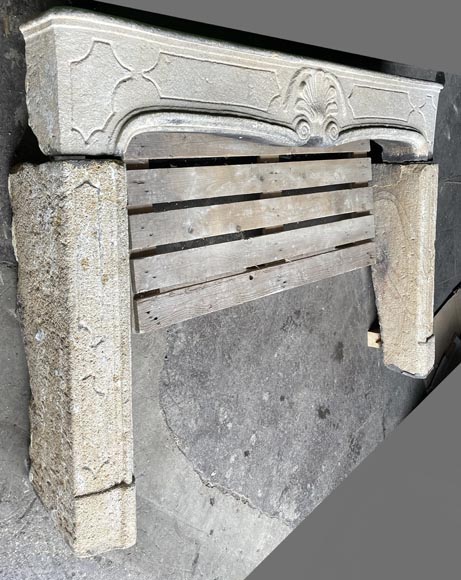 Louis XV period stone mantel-2