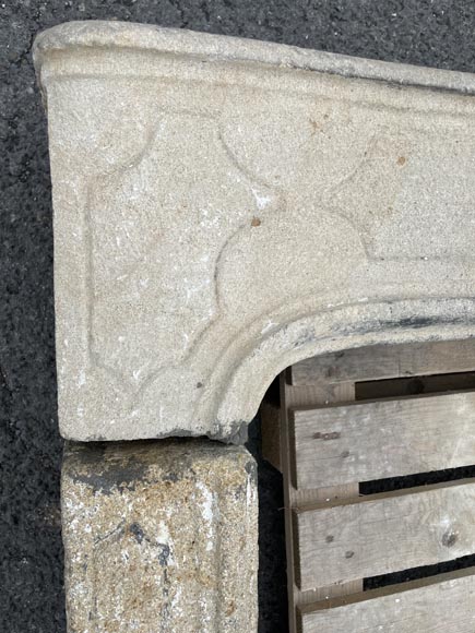 Louis XV period stone mantel-5