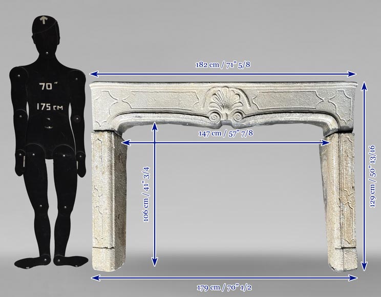 Louis XV period stone mantel-13