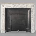 Louis XVI style molded Arabescato marble mantel