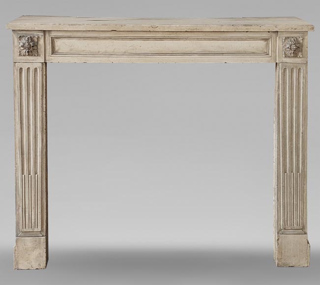 Louis XVI period mantel with fluted stone legs-0