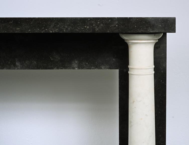 Directoire style mantel with detached columns in statuary marble and granite-6