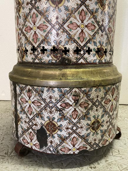 Antique polychrome stove-7