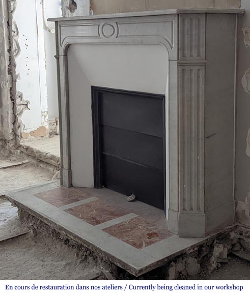 Carrara marble mantel in the XV style-5