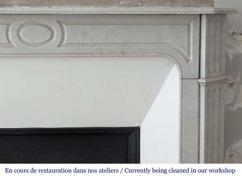 Carrara marble mantel in the XV style-6