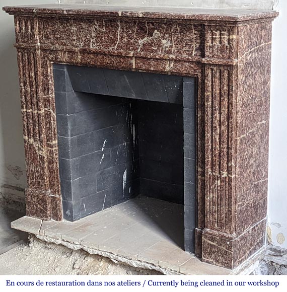Small Louis XVI style mantel with Campan marble jambs-5