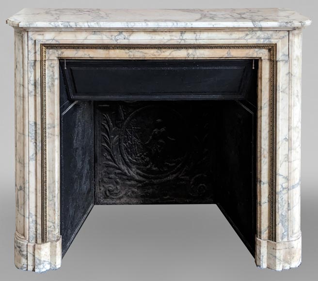 Louis XVI style mantel in Arabescato marble-0