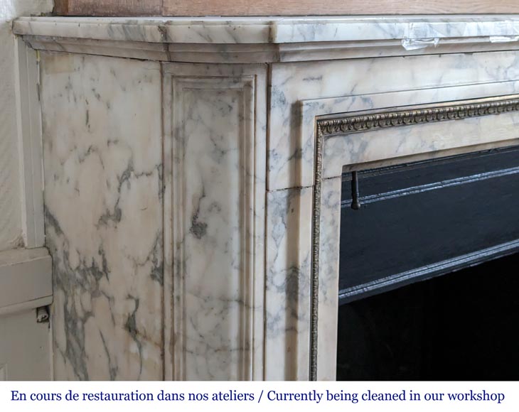 Louis XVI style mantel in Arabescato marble-3