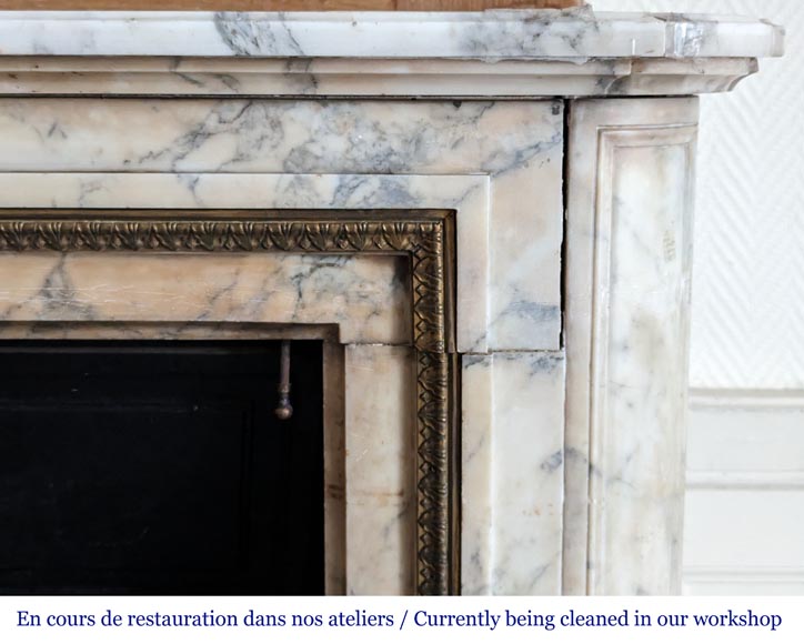 Louis XVI style mantel in Arabescato marble-8