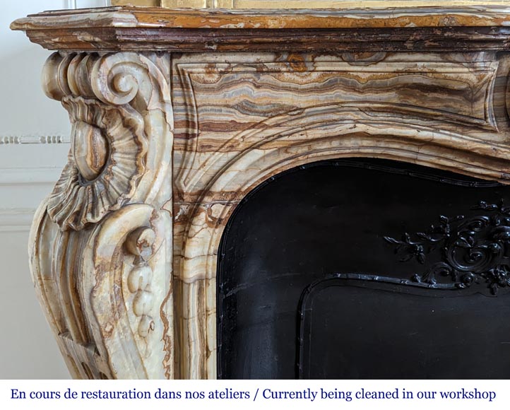 Louis XV style mantel in onyx-5