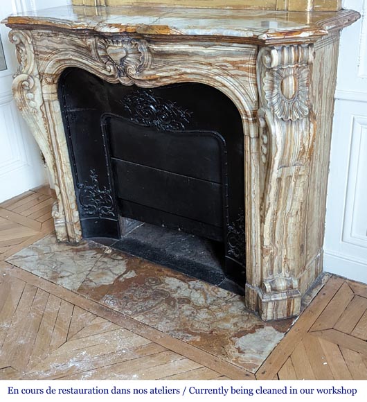 Louis XV style mantel in onyx-7