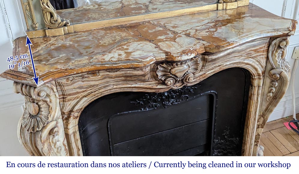 Louis XV style mantel in onyx-13