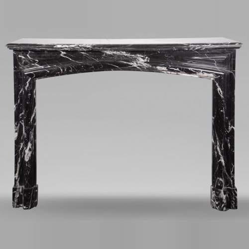 Louis XIV style mantel in black Marquina marble