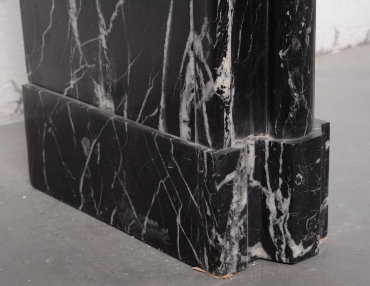 Louis XIV style mantel in black Marquina marble-3