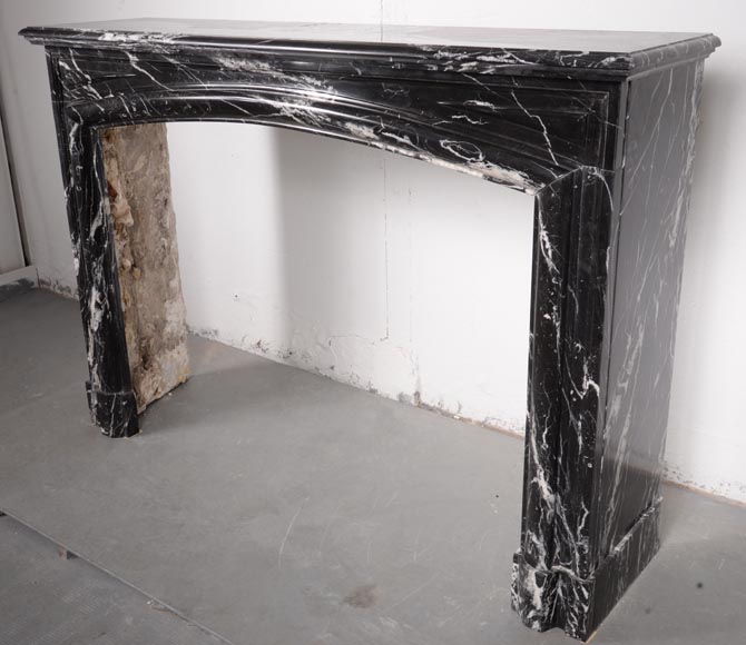 Louis XIV style mantel in black Marquina marble-4