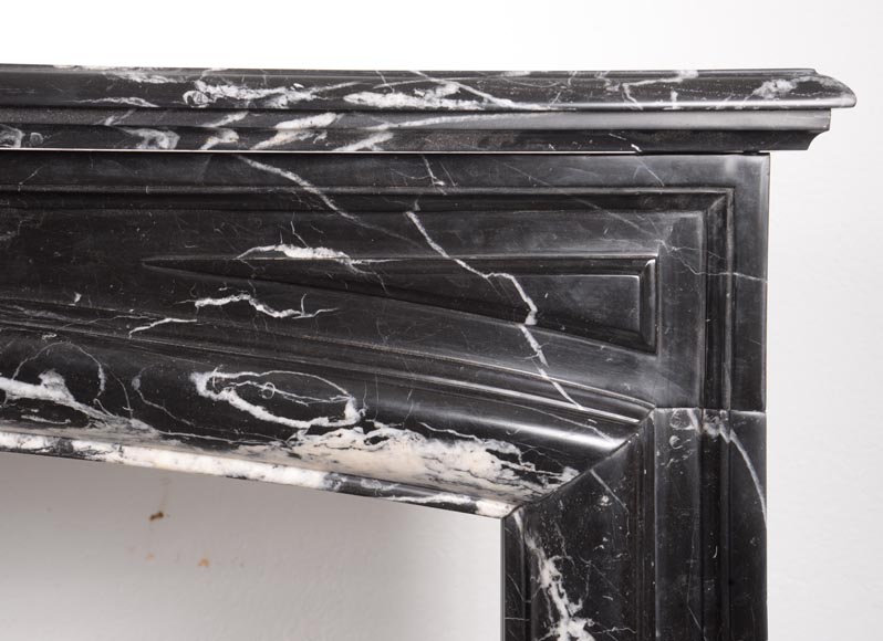 Louis XIV style mantel in black Marquina marble-5