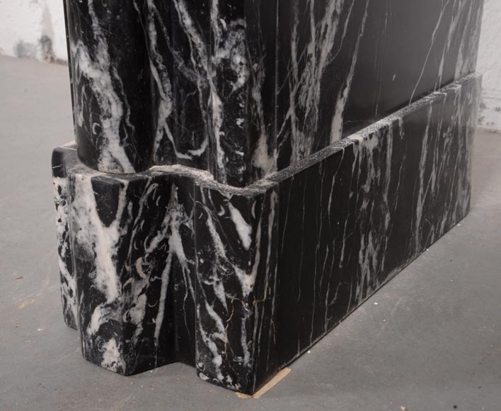 Louis XIV style mantel in black Marquina marble-6