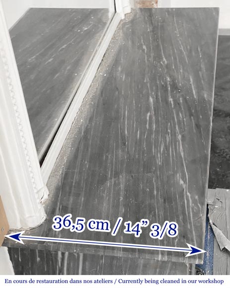 Napoleon III style Capucine model fireplace in blue Turquin marble-6