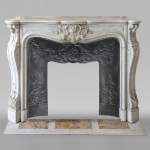 Louis XV style mantel in Carrara marble